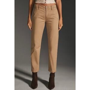 DENIMIST Slim Straight Chino Pants Womens 25 Khaki Beige NEW Free People Anthro